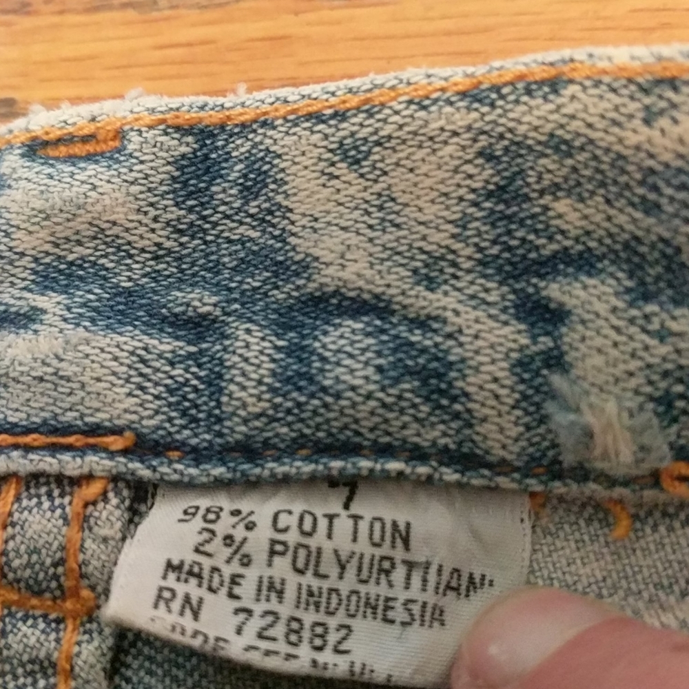 Vintage 70s Distressed Denim stretch Jeans size 7 - Picture 5 of 10